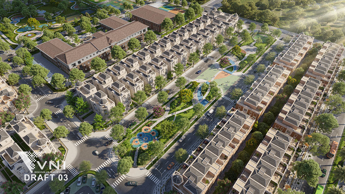 PHỐI CẢNH NHÀ PHỐ VIEW CÔNG VIÊN TRUNG TÂM