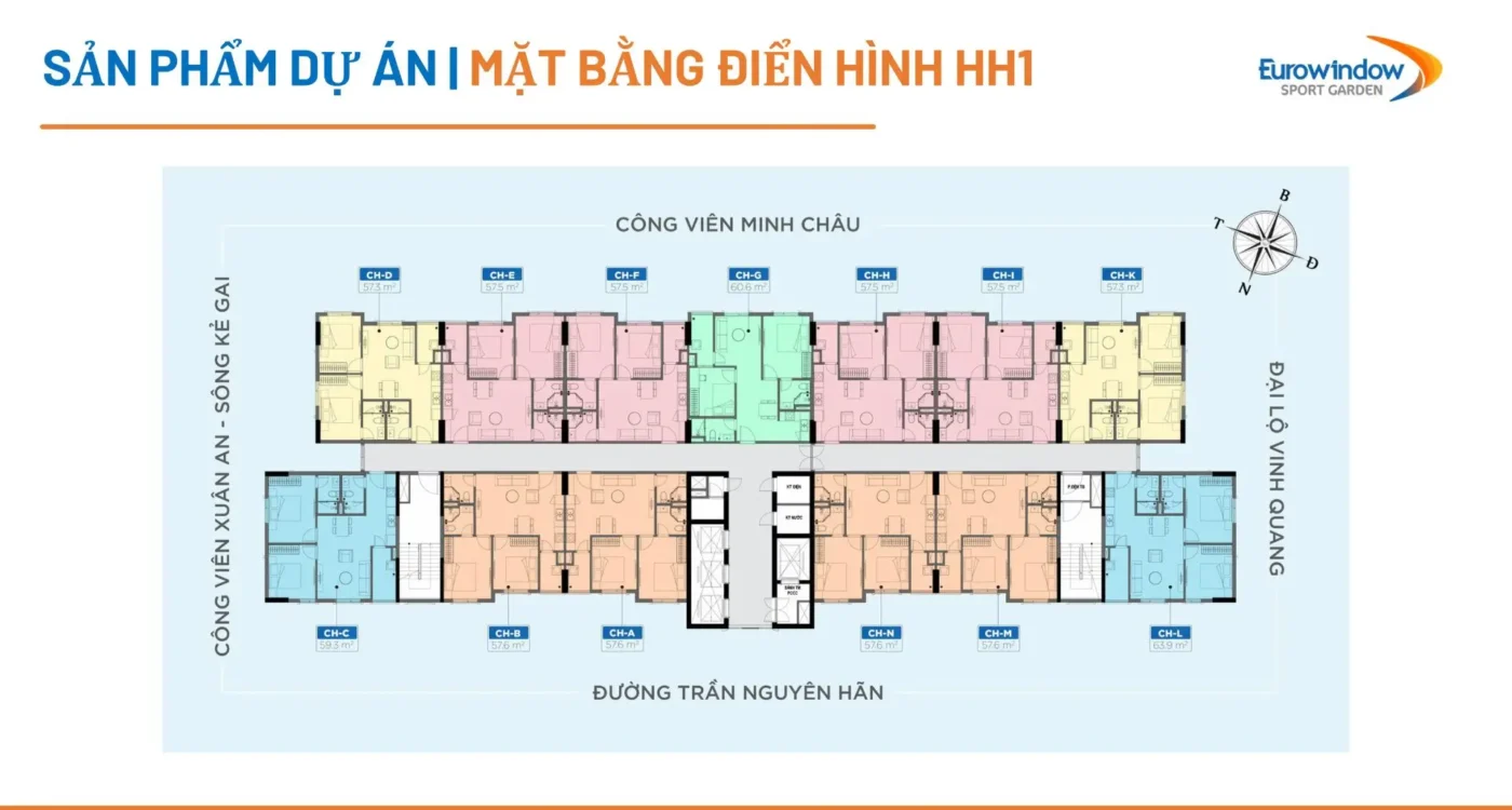 MẶT BẰNG CĂN HỘ TÒA HH1