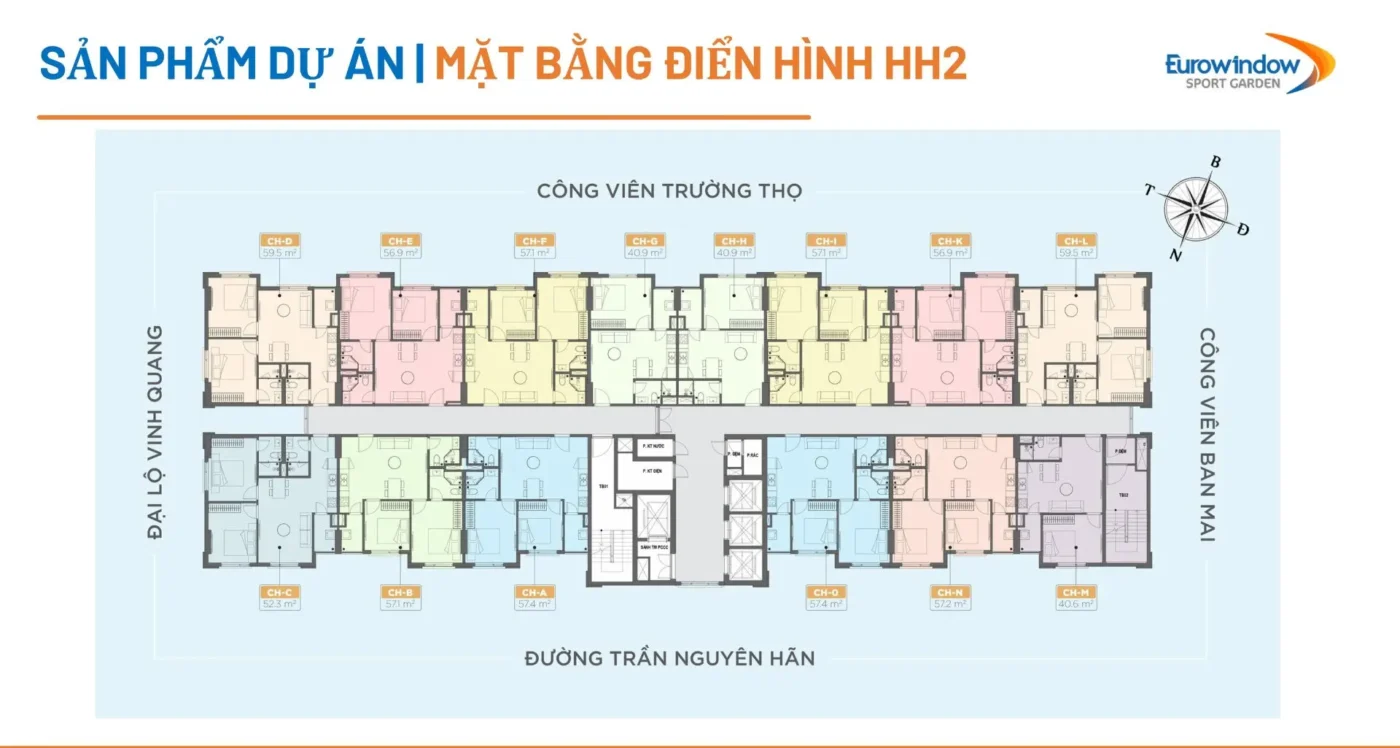 MẶT BẰNG CĂN HỘ TÒA HH2