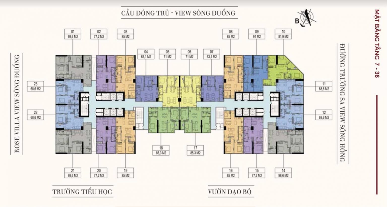 MẶT BẰNG CĂN HỘ TẦNG 7-36